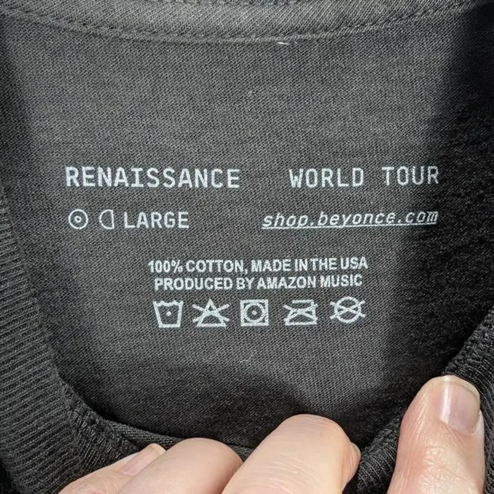 Beyonce Concert Shirt Mens Large Black Renaissance World Tour Graphic Tee